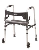 Clever-Lite LS Dual Release Folding Walker Adjustable Height Aluminum Frame 300 lbs. Weight Capacity 29-1/2 to 39 Inch, 10233 