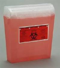 Wall Safe Sharps Container, 1-Piece 12 H X 11 L X 4-1/4 W Inch 5 Quart Translucent Red Horizontal Entry Lid, 150 030 - EACH