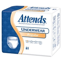 Attends Regular Adult Underwear, MEDIUM, 34" - 44" Waist