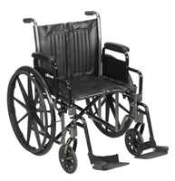 Wheelchair, McKesson, Desk Length Arm Padded, Removable Arm Style Composite Wheel Black 20 Inch Seat Width 350 lbs. Weight Capacity, 146-SSP220DDA-SF - EACH