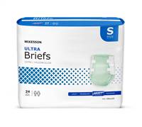 Adult Brief, McKesson Ultra, Tab Closure Small Disposable Heavy Absorbency, BRULSM - Case of 96