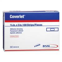 Coverlet Adhesive Strip 3/4 X 3 Inch Fabric Rectangle Tan Sterile, 00230 - BOX OF 100