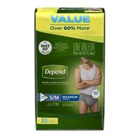 Depend Adult Underwear Pull On Small / Medium Disposable Heavy Absorbency, 12539 - Pack of 32
