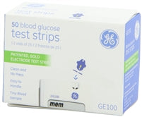 GE100 Blood Glucose Test Strips, Gold Electrode, 50 Count, Bionime GE100