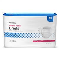 Adult Brief, McKesson Super Plus, Tab Closure Medium Disposable Moderate Absorbency, BRCLMD - Pack of 24
