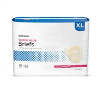 Adult Brief, McKesson Super Plus, Tab Closure X-Large Disposable Moderate Absorbency, BRCLXL - Pack of 20