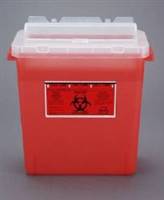 Bemis Sentinel Sharps Container, 1-Piece 15 H X 13-7/8 L X 6-7/8 W Inch 3 Gallon Translucent Red Horizontal Entry Rotating Cylinder Lid, 333030 - SOLD BY: PACK OF ONE
