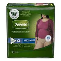 Depend FIT-FLEX Adult Underwear Pull On X-Large Disposable Heavy Absorbency, 43586 - Case of 30