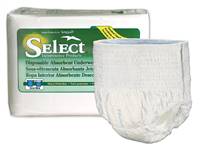 Select Adult Underwear Pull On with Tear Away Seams Small Disposable Heavy Absorbency, 3604 - CASE OF 100