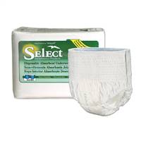 Select Adult Underwear Pull On with Tear Away Seams Large Disposable Heavy Absorbency, 3606 - CASE OF 50