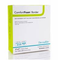 ComfortFoam Border Silicone Foam Dressing 3 X Inch Square Adhesive with Sterile, 43330 - BOX OF 10