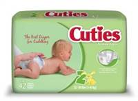 Cuties Baby Diaper, Tab Closure Size 2 Disposable Heavy Absorbency, CR2001 - Pack of 42
