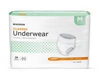 Adult Underwear, McKesson Classic, Pull On Medium Disposable Light Absorbency, UWEMD - Case of 80
