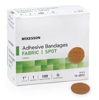 Adhesive Spot Bandage, McKesson, 1 Inch Fabric Round Tan Sterile, 16-4812 - Case of 2400