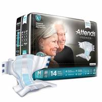 Attends Premier Adult Brief Tab Closure Medium Disposable Heavy Absorbency, ALI-BR20 - Pack of 14