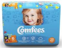 Comfees Baby Diaper Tab Closure Size 6 Disposable Moderate Absorbency, CMF-6 - Case of 92
