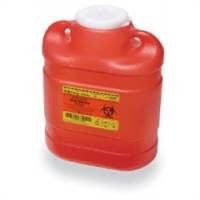 BD Sharps Container 1-Piece 11-1/2 H X 8-3/4 W X 5-1/2 D Inch 6.9 Quart Red Funnel Lid, 305489 - EACH