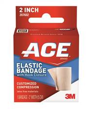 ACE Elastic Bandage 2 Inch X 5 Yard Standard Compression Single Hook and Loop Closure Tan NonSterile, 207602 - EACH