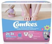 Comfees Female Toddler Training Pants Pull On with Tear Away Seams 2T to 3T Disposable Moderate Absorbency, 41547 - BAG OF 26
