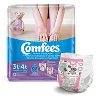 Comfees Female Toddler Training Pants Pull On with Tear Away Seams 3T to 4T Disposable Moderate Absorbency, CMF-G3 - BAG OF 23