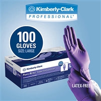Purple Nitrile Exam Glove, Non Sterile Powder Free, Large, Kimberly Clark Halyard 55083