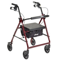 4 Wheel Rollator, McKesson, 32 to 37 Inch Red Folding Aluminum Frame 32 to 37 Inch, 146-R726RD - EACH