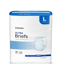 Adult Brief, McKesson Ultra, Tab Closure Large Disposable Heavy Absorbency, BRULLG - Pack of 18