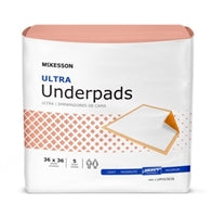 Underpad McKesson Ultra 36 X 36 Inch Disposable Heavy Absorbency Fluff/Polymer