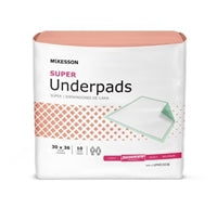 Underpad McKesson Regular 30 X 36 Inch Disposable Fluff/Polymer Moderate Absorbency