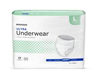 Adult Underwear, McKesson Ultra, Pull On Large Disposable Heavy Absorbency, UWBLG - Pack of 18