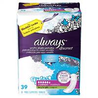 Always Discreet Maxi Incontinence Liner 13.5 Inch Length Heavy Absorbency DualLock One Size Fits Most Female Disposable, 03700095128 - Pack of 39