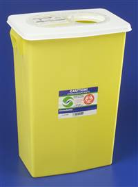 Chemotherapy Waste Container, SharpSafety 18 Gallon Yellow Vertical Entry Sliding Lid, 8939 - EACH