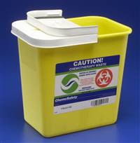 Chemotherapy Sharps Container, SharpSafety 1-Piece 10 H X 10-1/2 W X 7-1/4 D Inch 2 Gallon Yellow Hinged Lid, 8982 - EACH