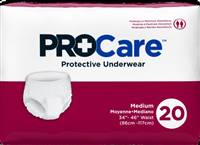 ProCare Adult Underwear Pull On Medium Disposable Moderate Absorbency, CRU-512 - Pack of 20