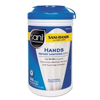 Sani-Hands with Tencel Disinfecting Hand Wipe, Sanitizing Skin Wipe, 300 Count Canister, PDI P92084
