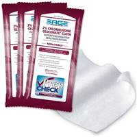Sage Surgical Scrub Wipe 6 per pack Soft 2% Strength CHG (Chlorhexidine Gluconate), 9707 - BOX OF 96
