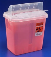 Sharps Container, 2 Gallon, 1-Piece Translucent Base, Horizontal Entry Lid, 89671