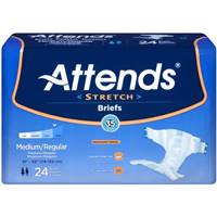 Attends Stretch Adult Brief, Tab Closure Medium / Regular Disposable Moderate Absorbency, DDSMR - Pack of 24