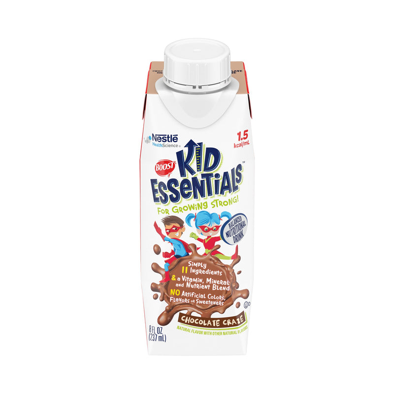 Boost Kid Essentials 1.5 Chocolate Pediatric Oral Supplement / Tube Feeding Formula, 8 oz. Carton, Nestle Healthcare Nutrition 00043900506814, 24 Count