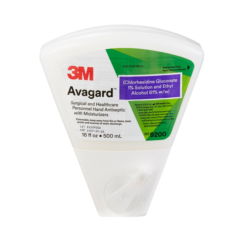 3M Avagard Surgical Scrub Dispenser Refill Bottle, 1% Chlorhexidine Gluconate, 61% Ethyl Alcohol, 3M 9200, 8 Count
