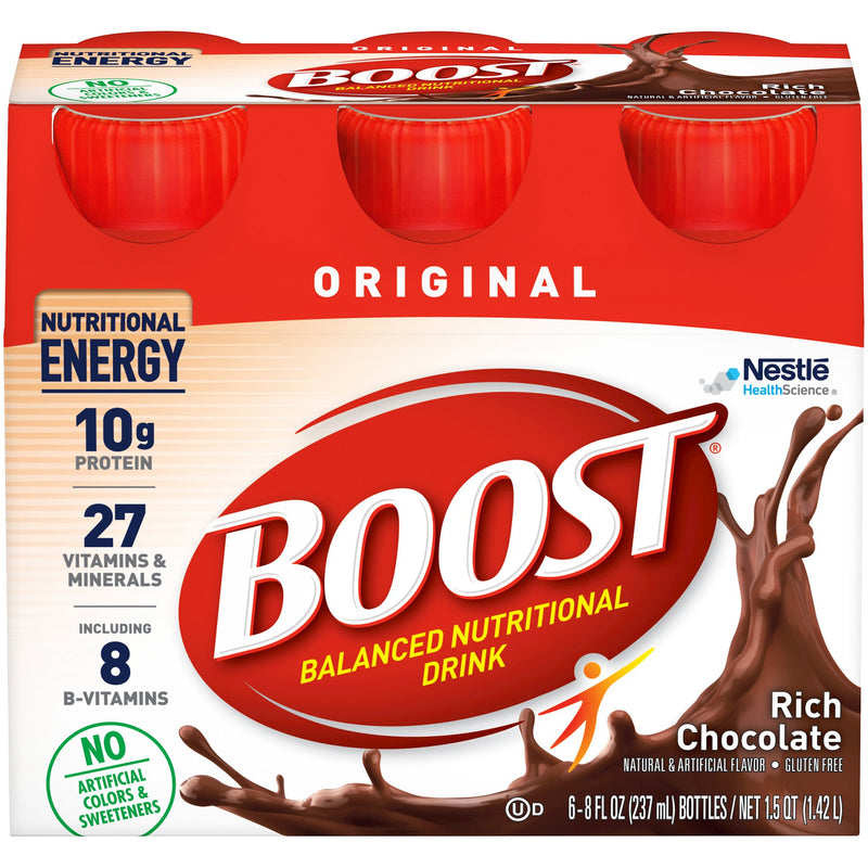 Boost Original Chocolate Oral Supplement, 8 oz. Bottle, Nestle Healthcare Nutrition 12324936, 24 Count