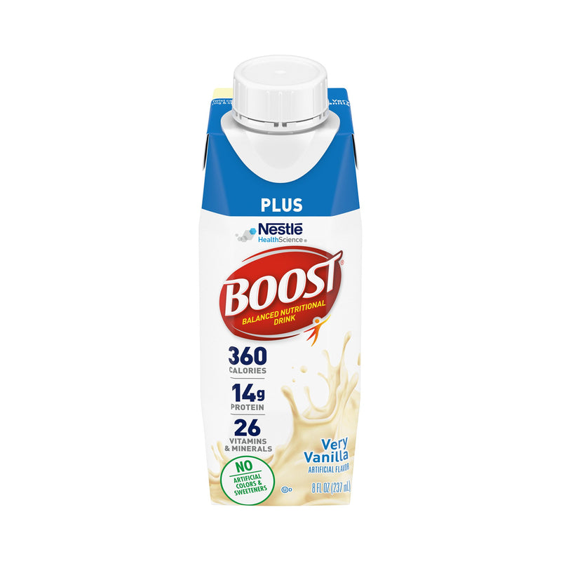 Boost Plus Vanilla Oral Supplement, 8 oz. Carton, Nestle Healthcare Nutrition 00043900811864, 24 Count