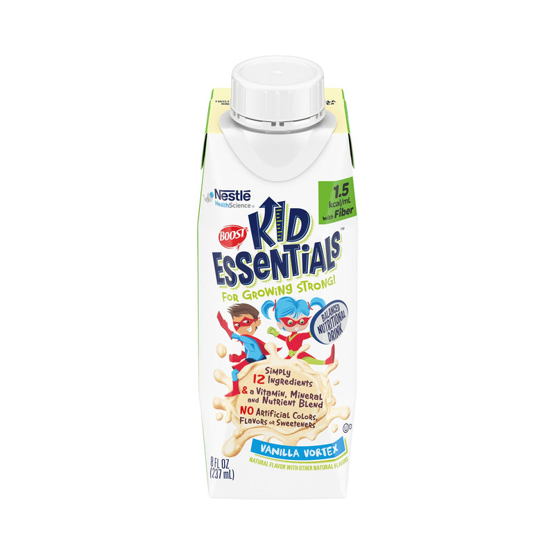 Boost Kid Essentials 1.5 with Fiber Vanilla Pediatric Oral Supplement / Tube Feeding Formula, 8 oz. Carton, 24 per Case, Nestle Healthcare Nutrition 00043900663289, 24 Count