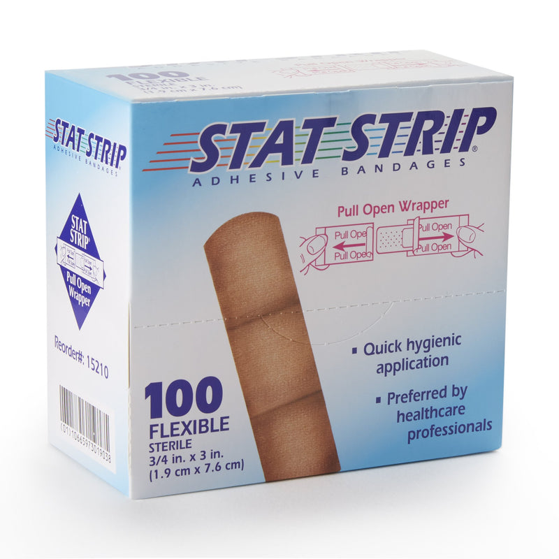American White Cross Stat Strip Adhesive Strip, 3/4 x 3 Inch, Dukal 15210, 1200 Count