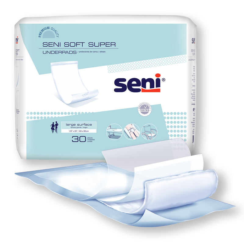 Seni Soft Super Underpad, 23 x 35 Inch - S-0330-US1; PACK OF 30