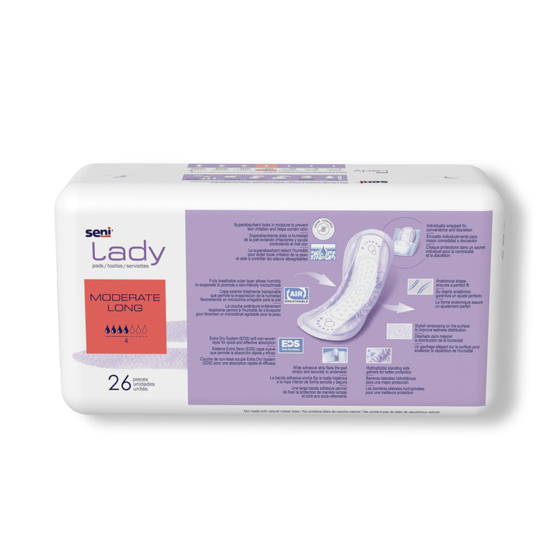 Seni Lady Moderate Bladder Control Pad, 11-Inch Length - S-4P26-PS1; CASE OF 156