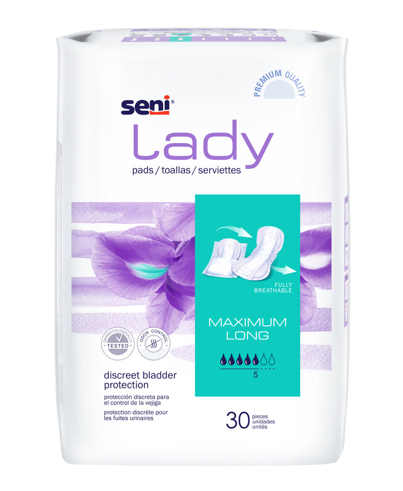 Seni Lady Maximum Bladder Control Pad, 11-Inch Length - S-5P30-PS1; CASE OF 180