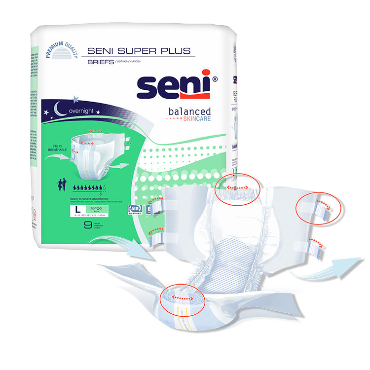 Seni Super Plus Heavy to Severe Absorbency Brief, Large - S-LA09-BP1; CASE OF 36