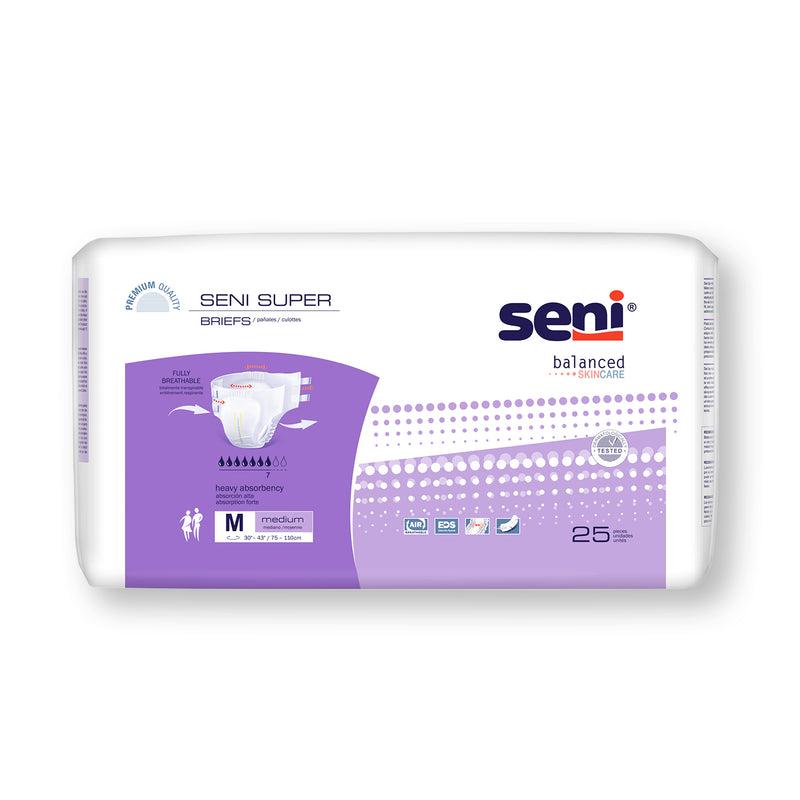 Seni Super Heavy Absorbency Brief, Medium - S-ME25-BS1; CASE OF 75