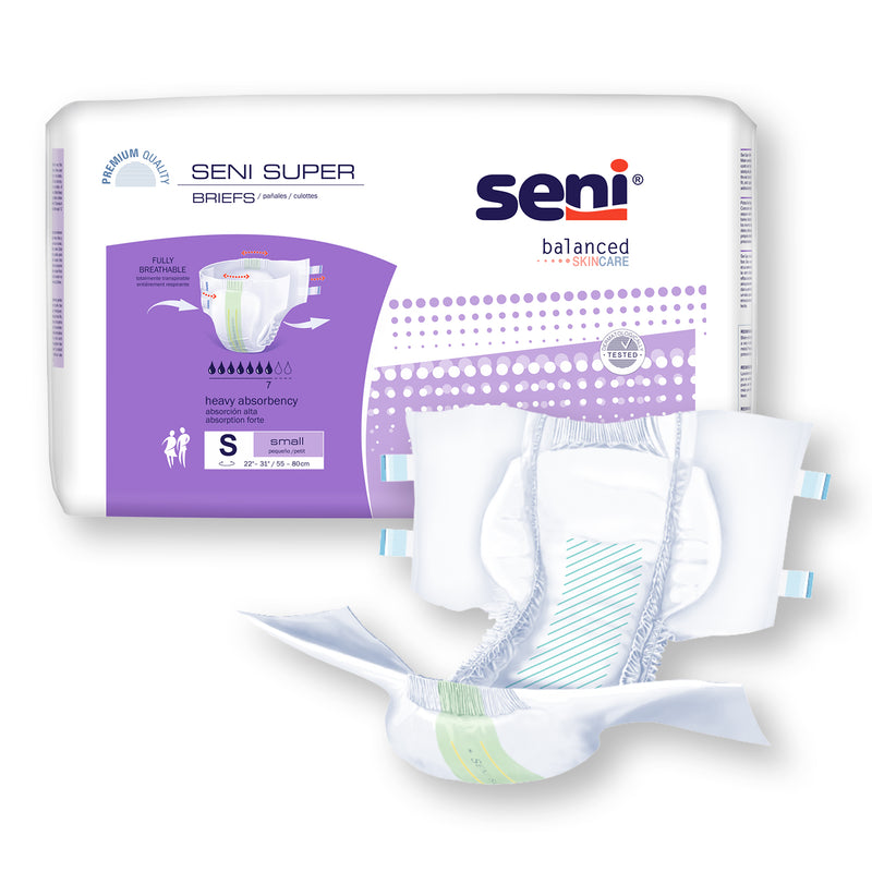 Seni Super Heavy Absorbency Brief, Small - S-SM25-BS1; CASE OF 75